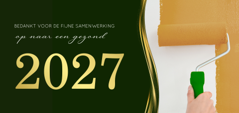 Zakelijke kerstkaart met jaartal in goudfolie voor schilderbedrijven