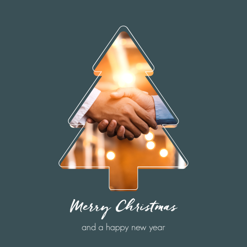 Kerstboom met foto kerstkaart zakelijk