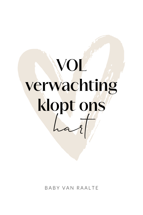 Aankondiging zwangerschap met echo foto en hart