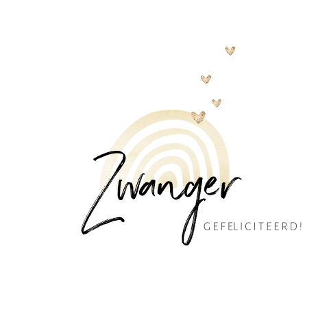 Felicitatie kaart zwanger met regenboog