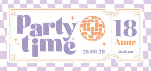 Disco ticket uitnodiging verjaardag 18 jaar vrouw