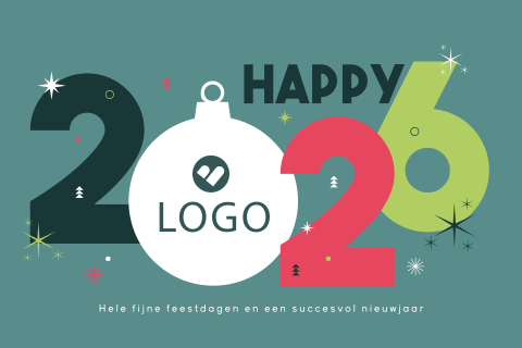 Kerstkaart zakelijk jaartal 2026 Ronald McDonald Huis met logo