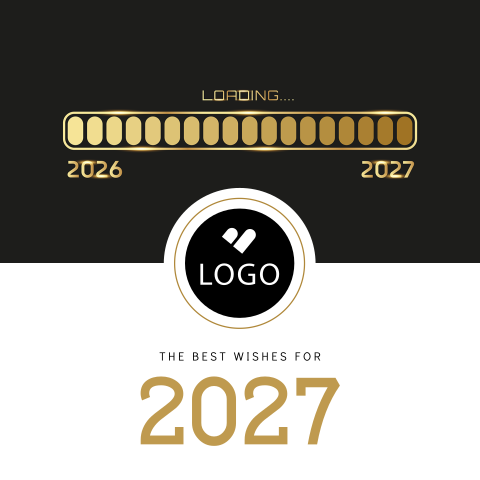 Zakelijke kerstkaart met illustratie loading 2027