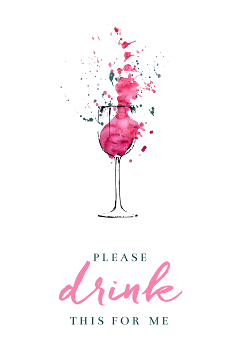 Please drink this for me zwangerschapsaankondiging