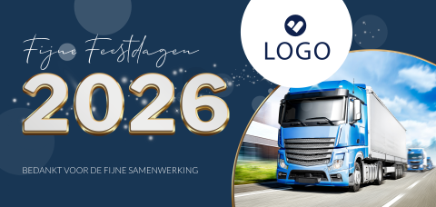Transport en logistiek zakelijke kerstkaart met foto en logo