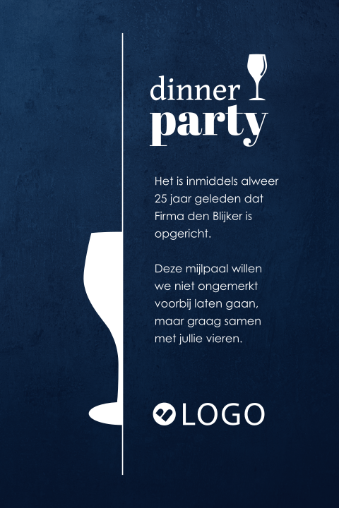 Strakke zakelijke uitnodiging zakelijk feest met wijnglazen