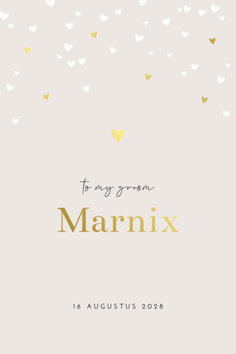 Hartjes geloftenboekje trouwen met foliedruk