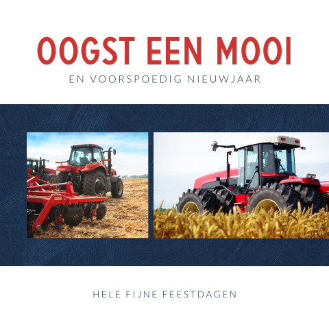 Strakke zakelijke kerstkaart agrarisch met foto's