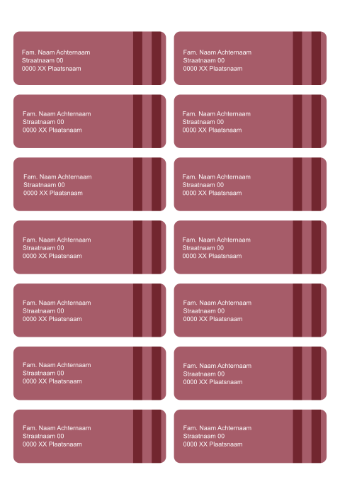Adressticker basic voor meisje met strepen