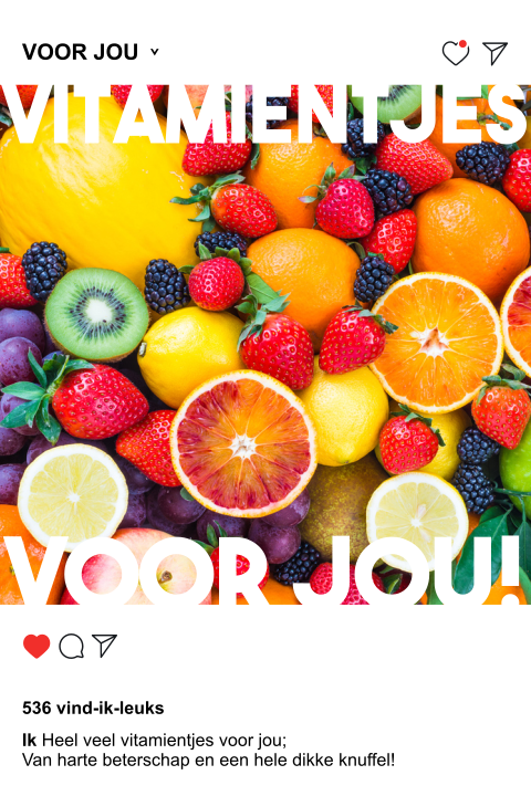 Vitamientjes wenskaart insta bericht van harte beterschap