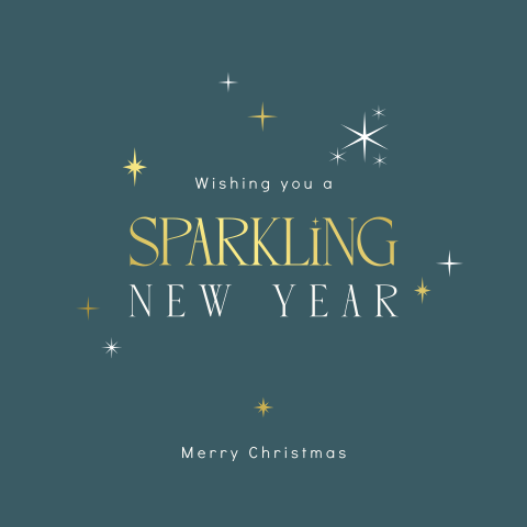 Sprankelende zakelijke kerstkaart met goudfolie