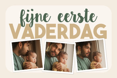 Eerste Vaderdag wenskaart met eigen foto collage