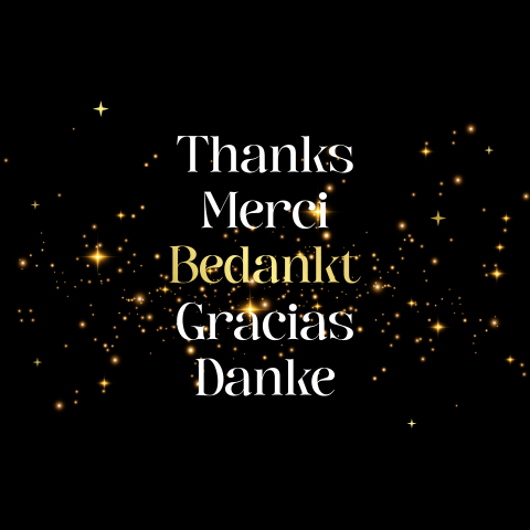 Luxe zakelijke kerstkaart bedankt merci met sparkling glitters