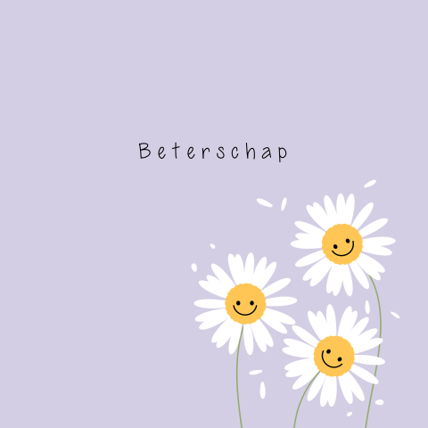 Blij madeliefjes bloemen beterschapskaart