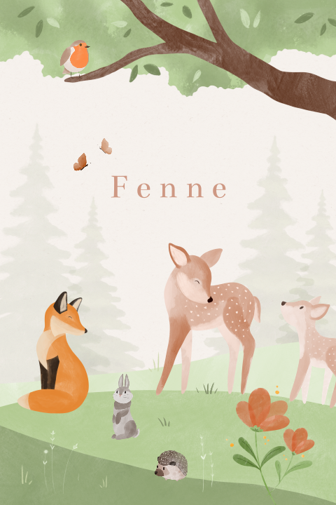 Lief babykaartje met bosdieren