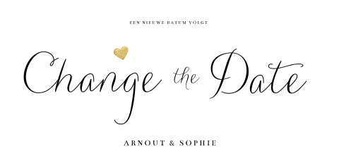 Kaart change the date met sierlijke letters