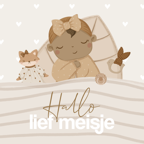 Lief slapend kindje felicitatiekaart geboorte