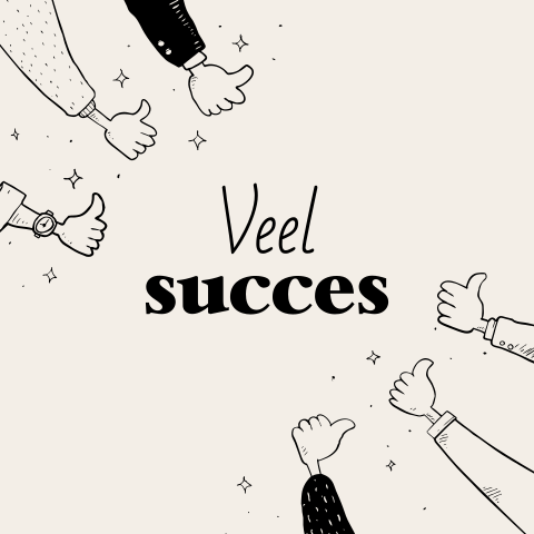 Succes wenskaart zakelijk met duim omhoog