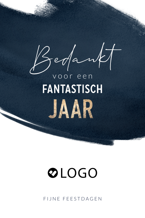 Zakelijke kerstkaart met bedrijfslogo en bedankt