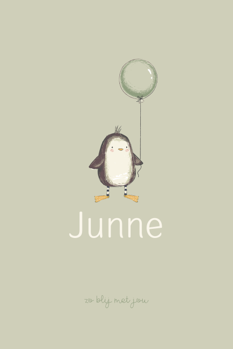 Pinguïn geboortekaartje voor een jongen