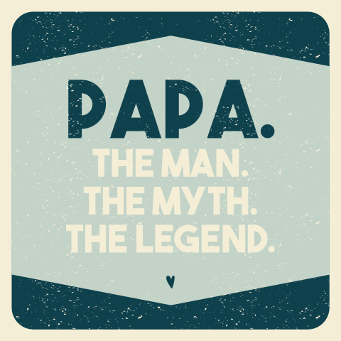 Vintage Vaderdag wenskaart The man, the myth, the legend