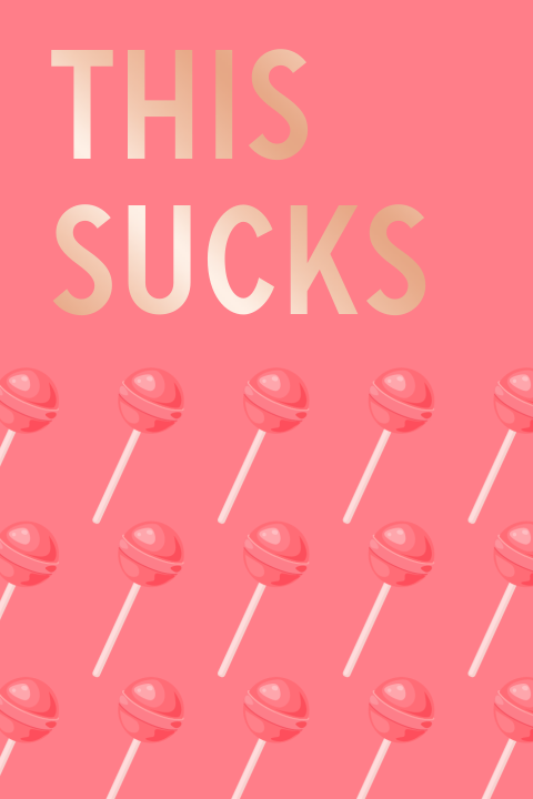 'This sucks' beterschapskaart met lolly patroon en foliedruk
