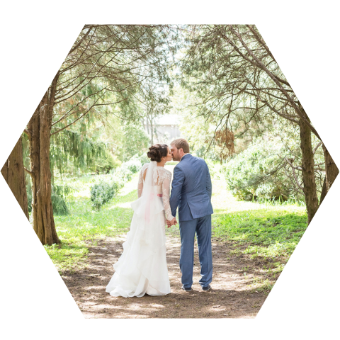 Bedankkaart in hexagon vorm met foto