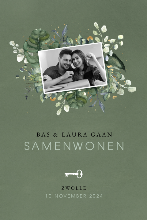 Romantische verhuiskaart met bloemen