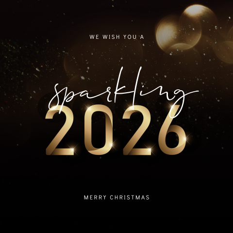Sparkling zakelijke kerstkaart met jaartal