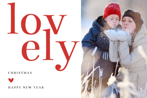 Hippe foto kerstkaart Lovely Christmas
