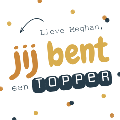 Compliment wenskaart jij bent een topper met naam