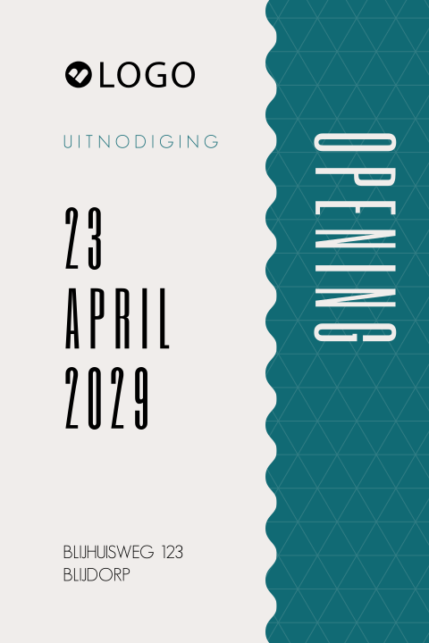 Moderne zakelijke opening uitnodiging met geometrisch patroon
