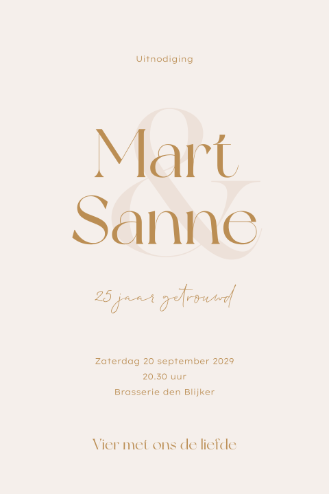 Basic 25 jaar getrouwd uitnodiging huwelijksjubileum