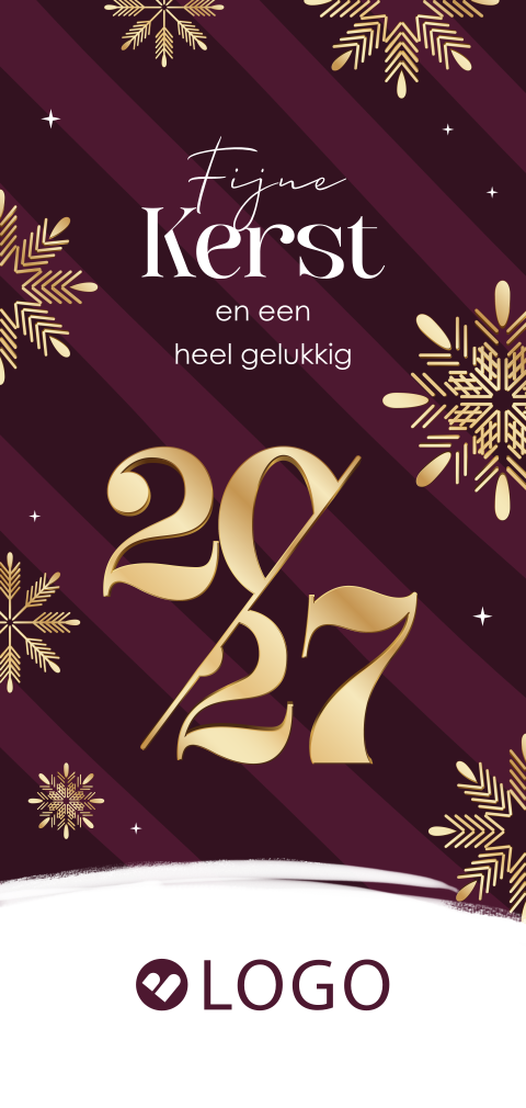 IJskristallen goudlook zakelijke kerstkaart met logo