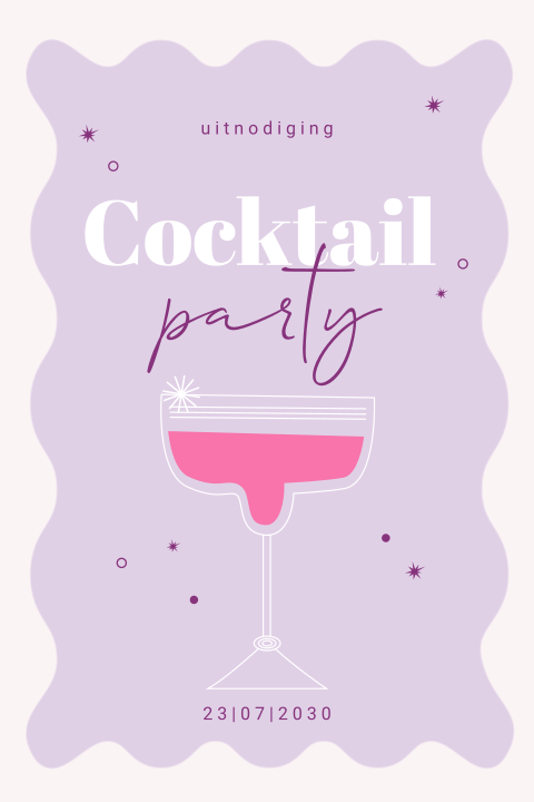 Uitnodiging voor verjaardags cocktail party