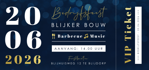 Ticket uitnodiging zakelijk met foliedruk