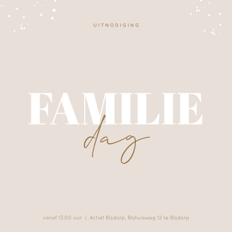 Familiedag uitnodiging typografisch