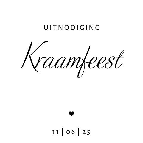 Kraamborrelkaartje met hartje