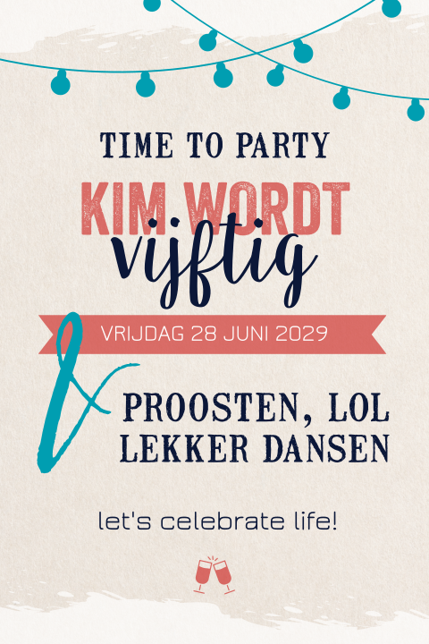 Retro uitnodiging verjaardag 50 jaar