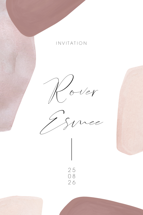 Trouwkaart Lila Liefde met abstracte vormen