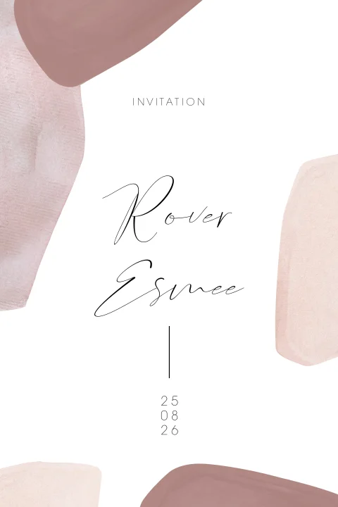 Trouwkaart Lila Liefde met abstracte vormen