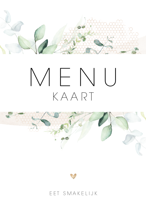Stijlvolle menukaart Classic Botanic