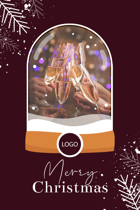 Foto in snowglobe zakelijke kerstkaart met logo