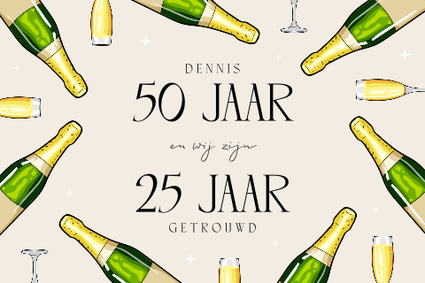Feestelijke dubbel feest uitnodiging met champagneglazen en sparkles