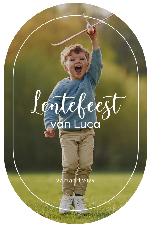 Lentefeest uitnodiging ovaal met eigen foto