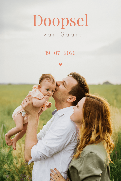 Uitnodiging voor het doopsel met eigen foto