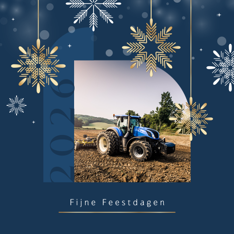 Zakelijke kerstkaart agrarische branche met foto en ijskristallen