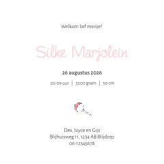 getekend geboortekaartje tweede kindje