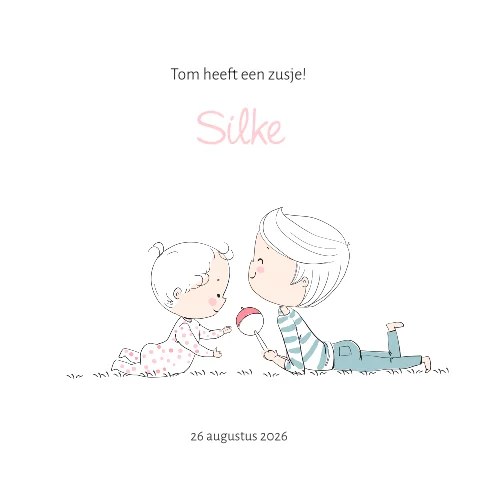 getekend geboortekaartje tweede kindje