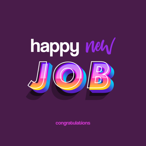 Happy new job kleurrijke wenskaart